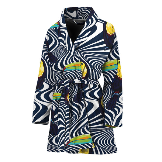 Illusion Toucan Print Women's Bathrobe