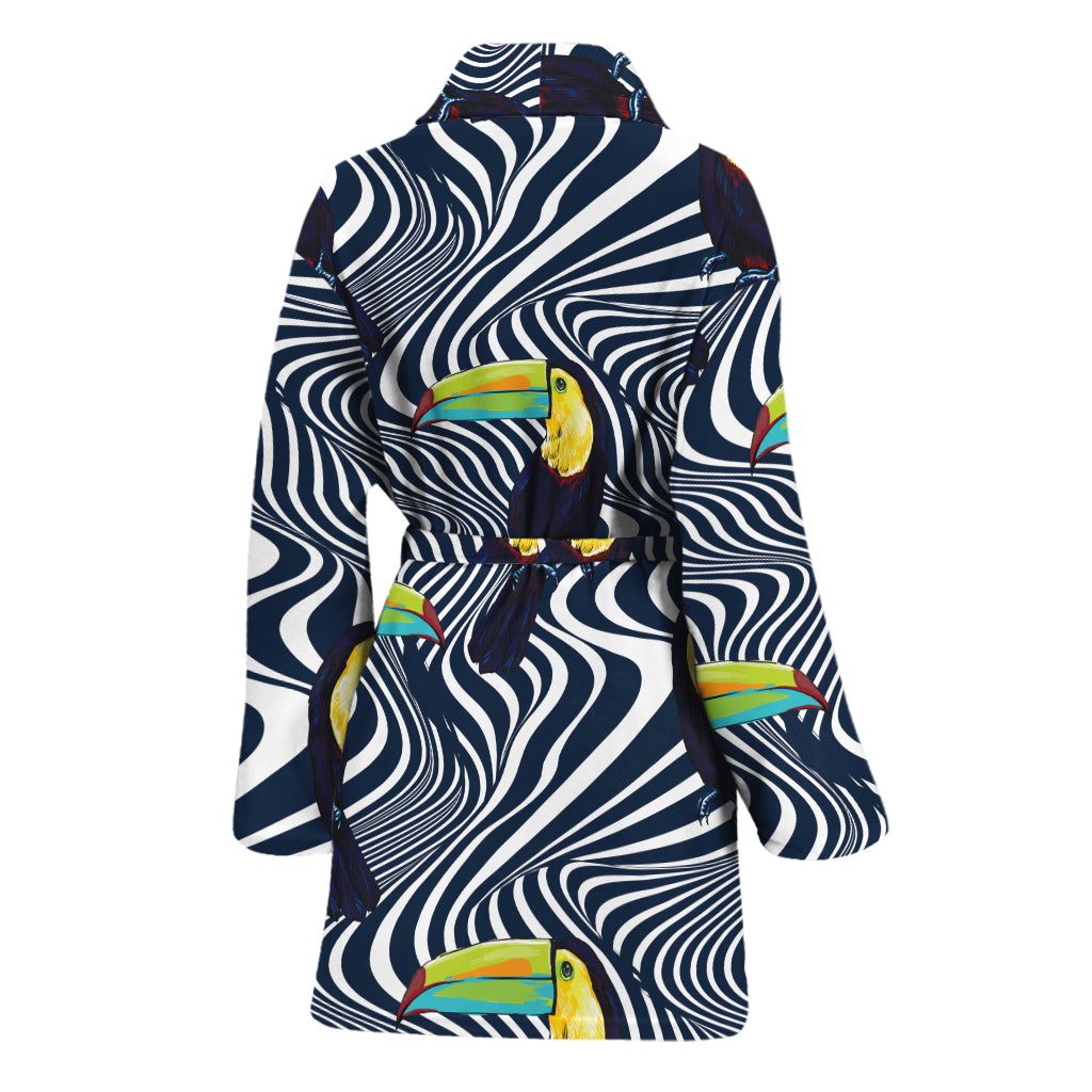 Illusion Toucan Print Women's Bathrobe