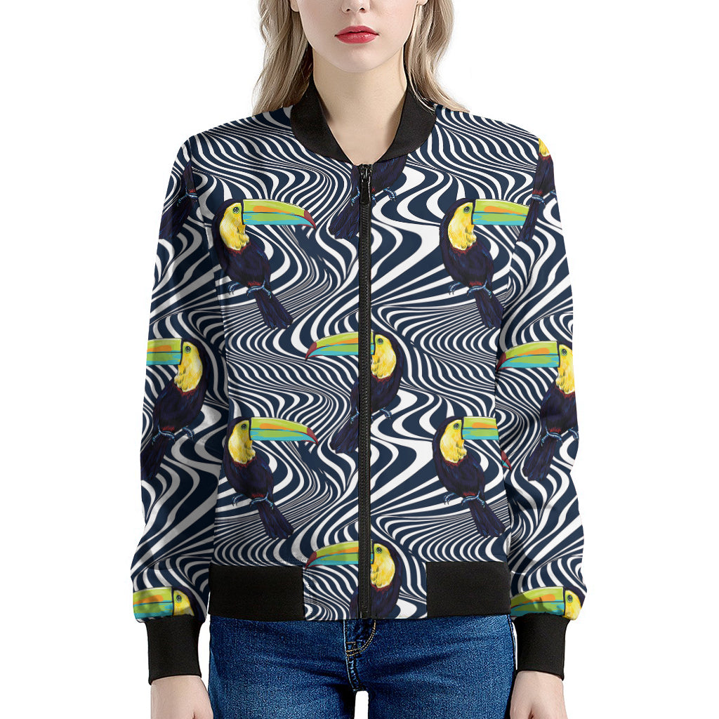 Illusion Toucan Print Women's Bomber Jacket