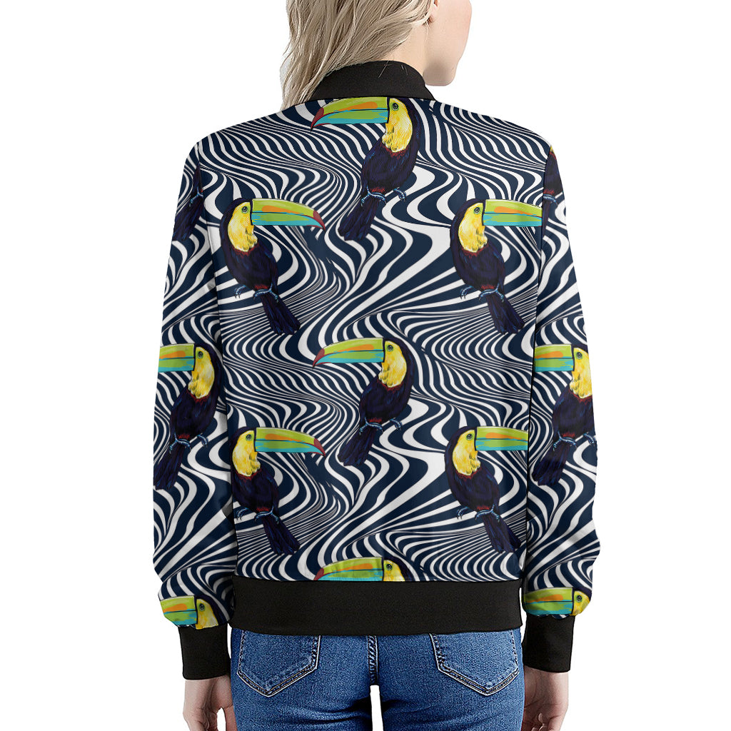 Illusion Toucan Print Women's Bomber Jacket