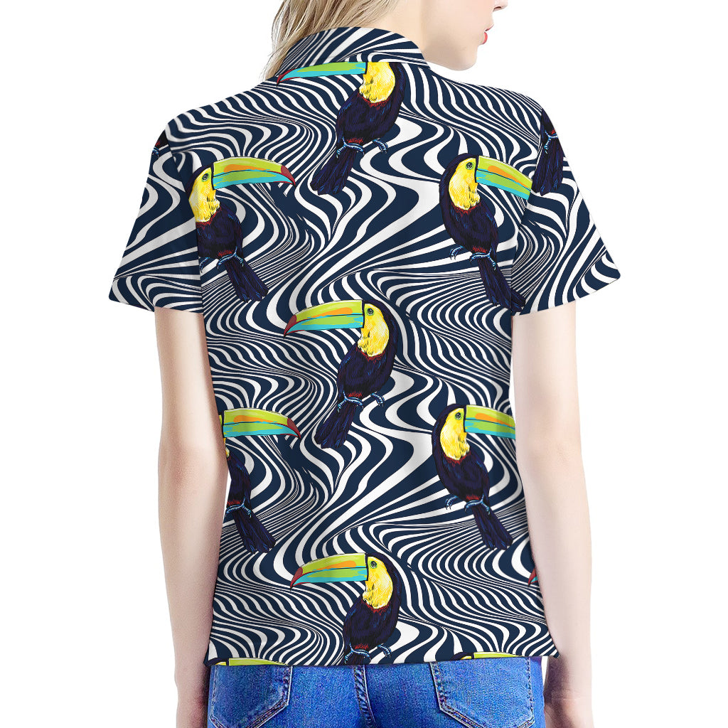 Illusion Toucan Print Women's Polo Shirt