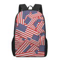 Independence Day USA Flag Pattern Print 17 Inch Backpack