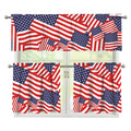 Independence Day USA Flag Pattern Print 3 Piece Kitchen Curtains