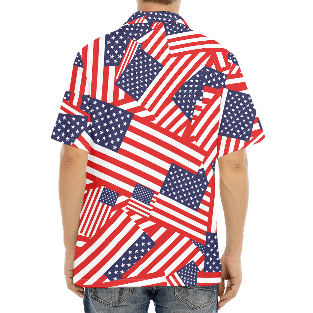 Independence Day USA Flag Pattern Print Aloha Shirt