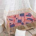 Independence Day USA Flag Pattern Print Baby Crib Sheet