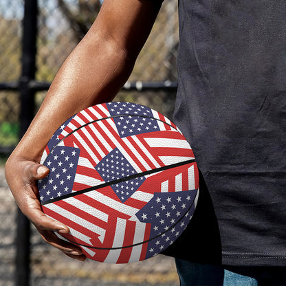 Independence Day USA Flag Pattern Print Basketball