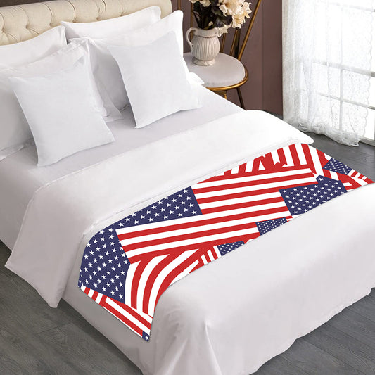 Independence Day USA Flag Pattern Print Bed Runner