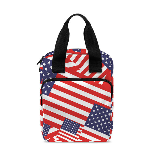 Independence Day USA Flag Pattern Print Bible Tote Bag