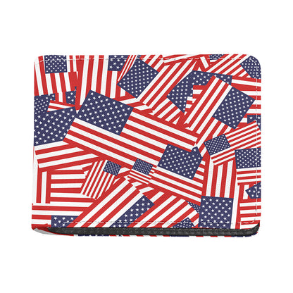 Independence Day USA Flag Pattern Print Bifold Wallet