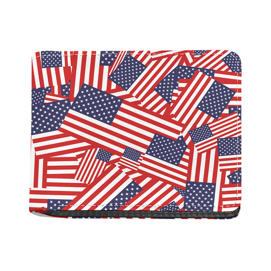 Independence Day USA Flag Pattern Print Bifold Wallet