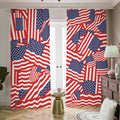 Independence Day USA Flag Pattern Print Dimout Pencil Pleat Curtains