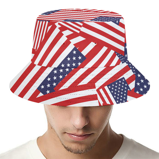 Independence Day USA Flag Pattern Print Bucket Hat