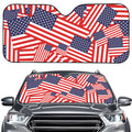 Independence Day USA Flag Pattern Print Car Windshield Sun Shade