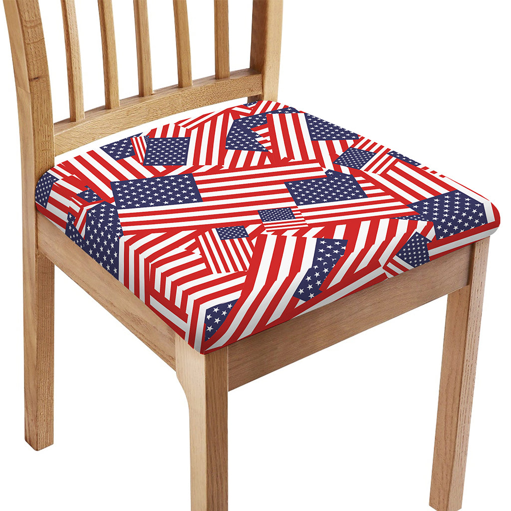 Independence Day USA Flag Pattern Print Chair Cushion Cover