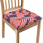 Independence Day USA Flag Pattern Print Chair Cushion Cover