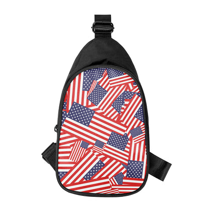 Independence Day USA Flag Pattern Print Chest Bag