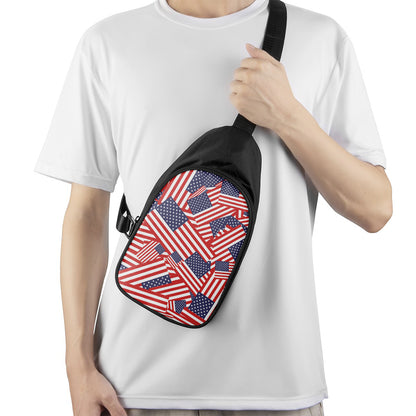 Independence Day USA Flag Pattern Print Chest Bag