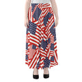 Independence Day USA Flag Pattern Print Chiffon Maxi Skirt