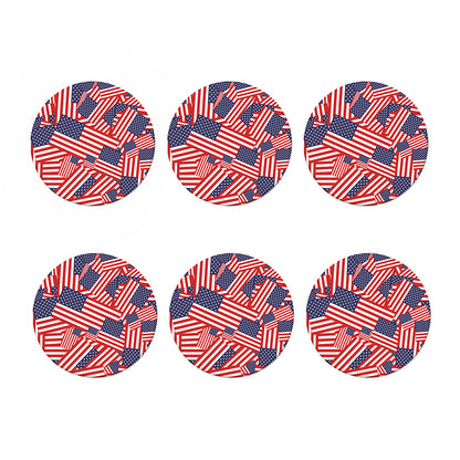 Independence Day USA Flag Pattern Print Coaster Set