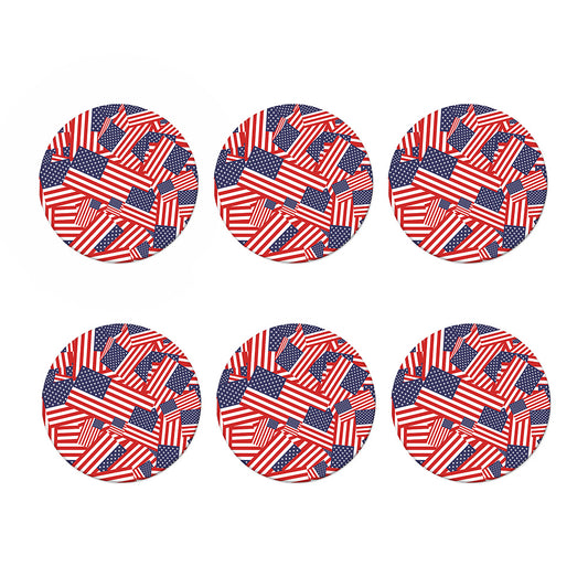 Independence Day USA Flag Pattern Print Coaster Set
