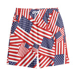 Independence Day USA Flag Pattern Print Cotton Shorts
