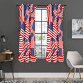 Independence Day USA Flag Pattern Print Grommet Curtain Panels
