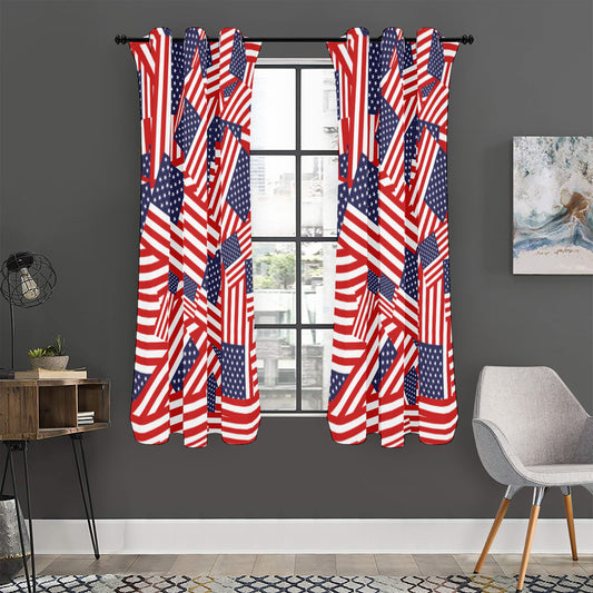Independence Day USA Flag Pattern Print Curtain