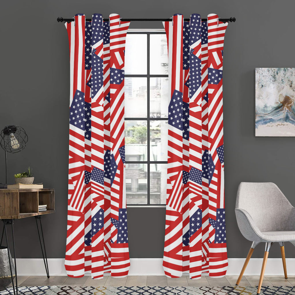 Independence Day USA Flag Pattern Print Curtain