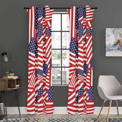 Independence Day USA Flag Pattern Print Curtain
