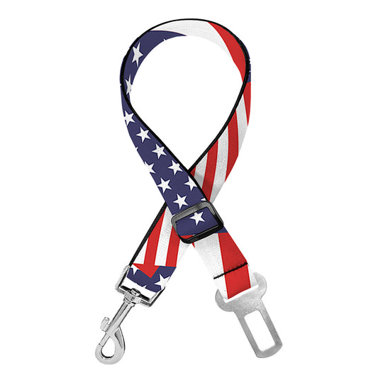Independence Day USA Flag Pattern Print Dog Seat Belt
