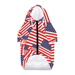 Independence Day USA Flag Pattern Print Dog Zip Up Hoodie