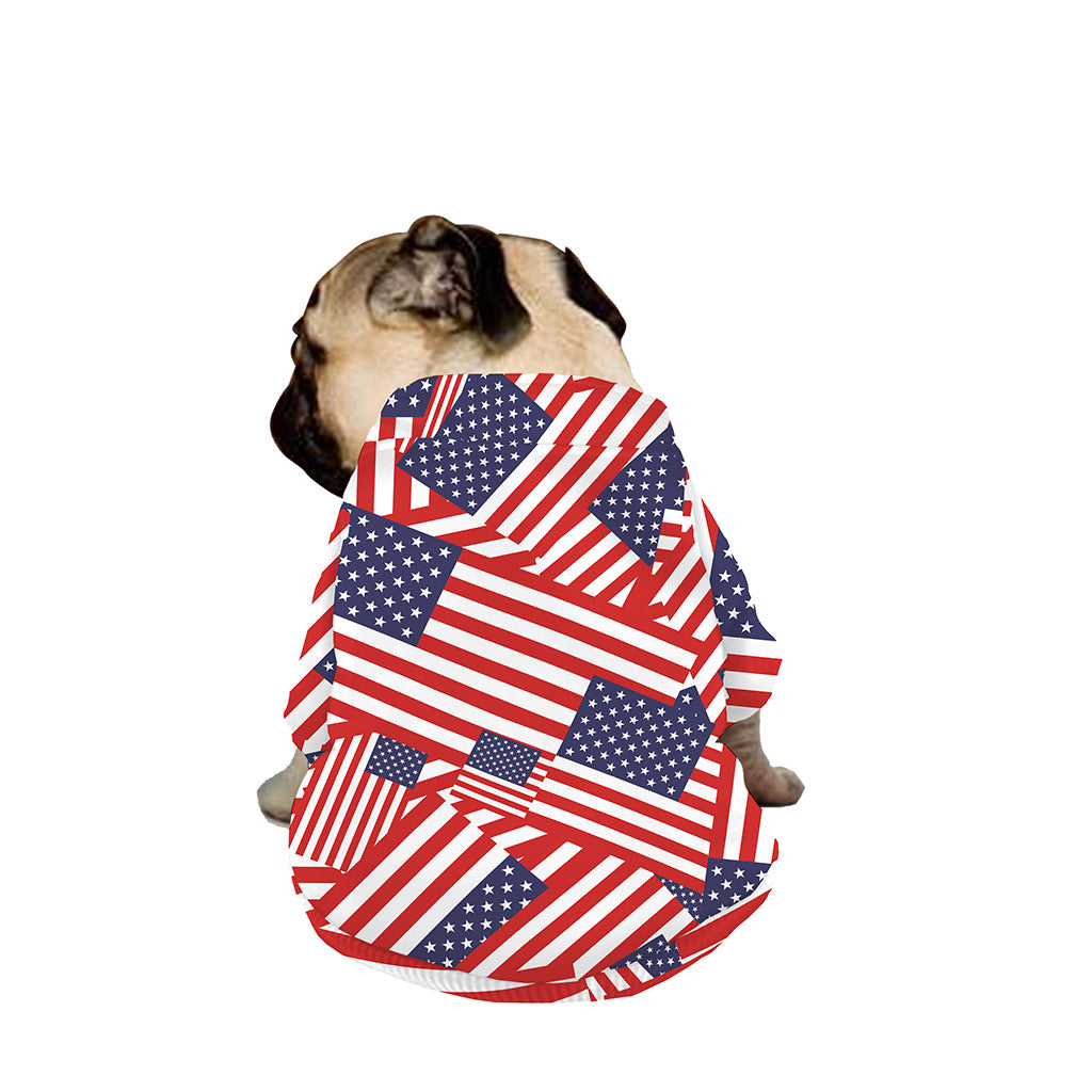 Independence Day USA Flag Pattern Print Dog Zip Up Jacket