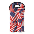 Independence Day USA Flag Pattern Print Double Neoprene Wine Tote