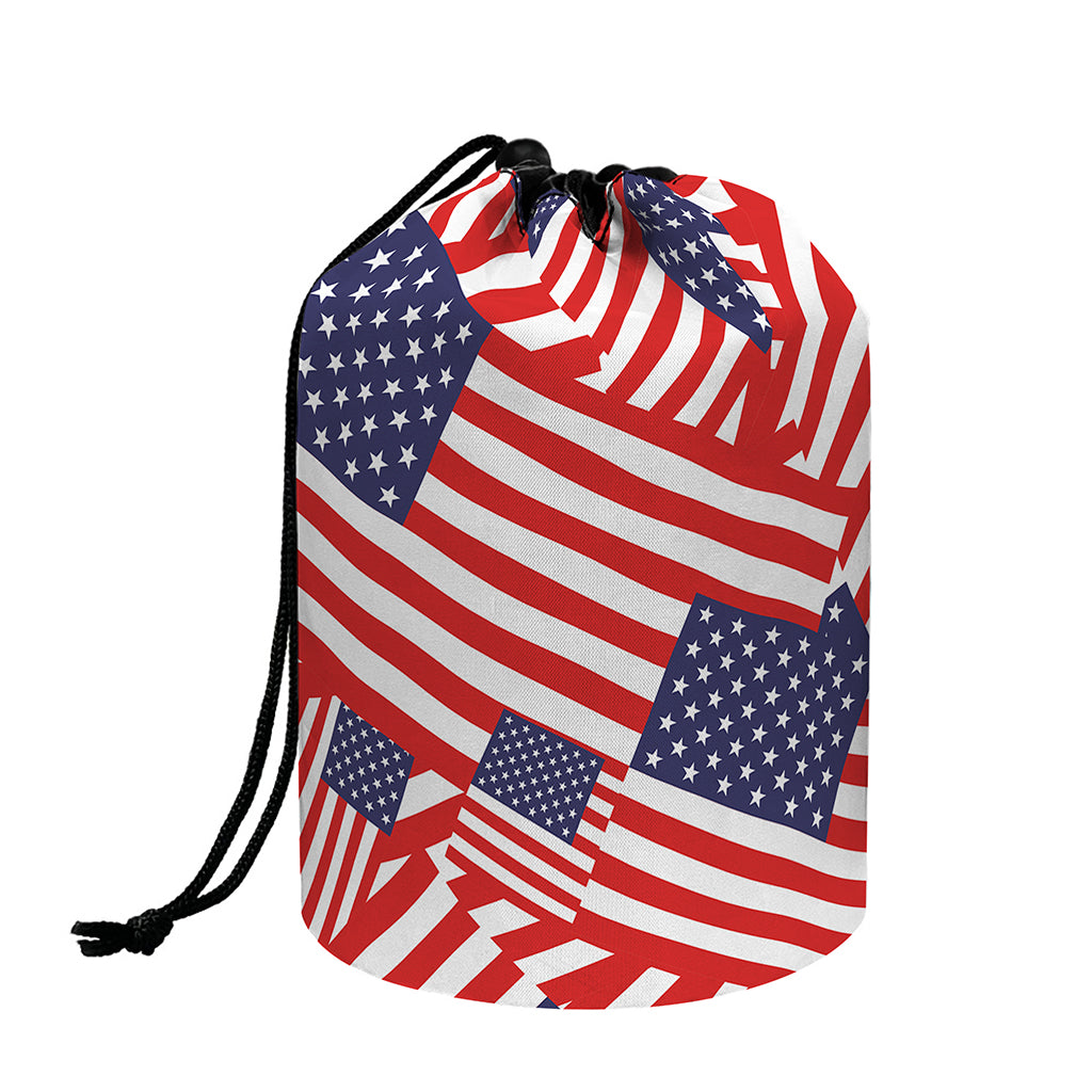 Independence Day USA Flag Pattern Print Drawstring Makeup Bag