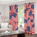 Independence Day USA Flag Pattern Print Extra Wide Grommet Curtains