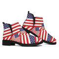 Independence Day USA Flag Pattern Print Flat Ankle Boots