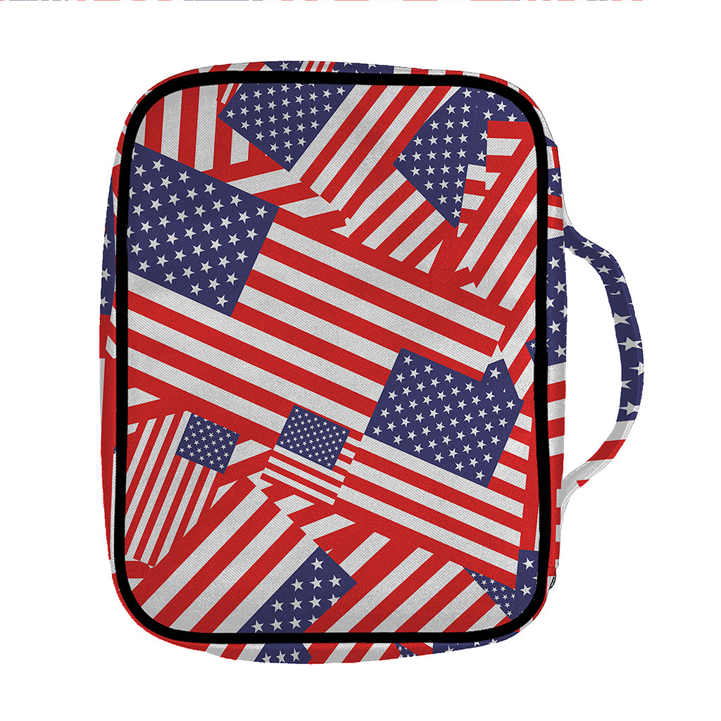 Independence Day USA Flag Pattern Print Front Pocket Bible Bag