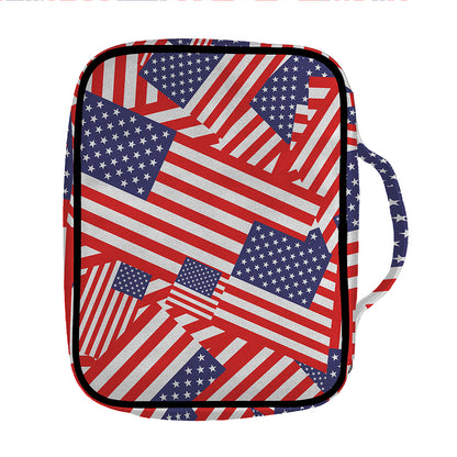 Independence Day USA Flag Pattern Print Front Pocket Bible Bag