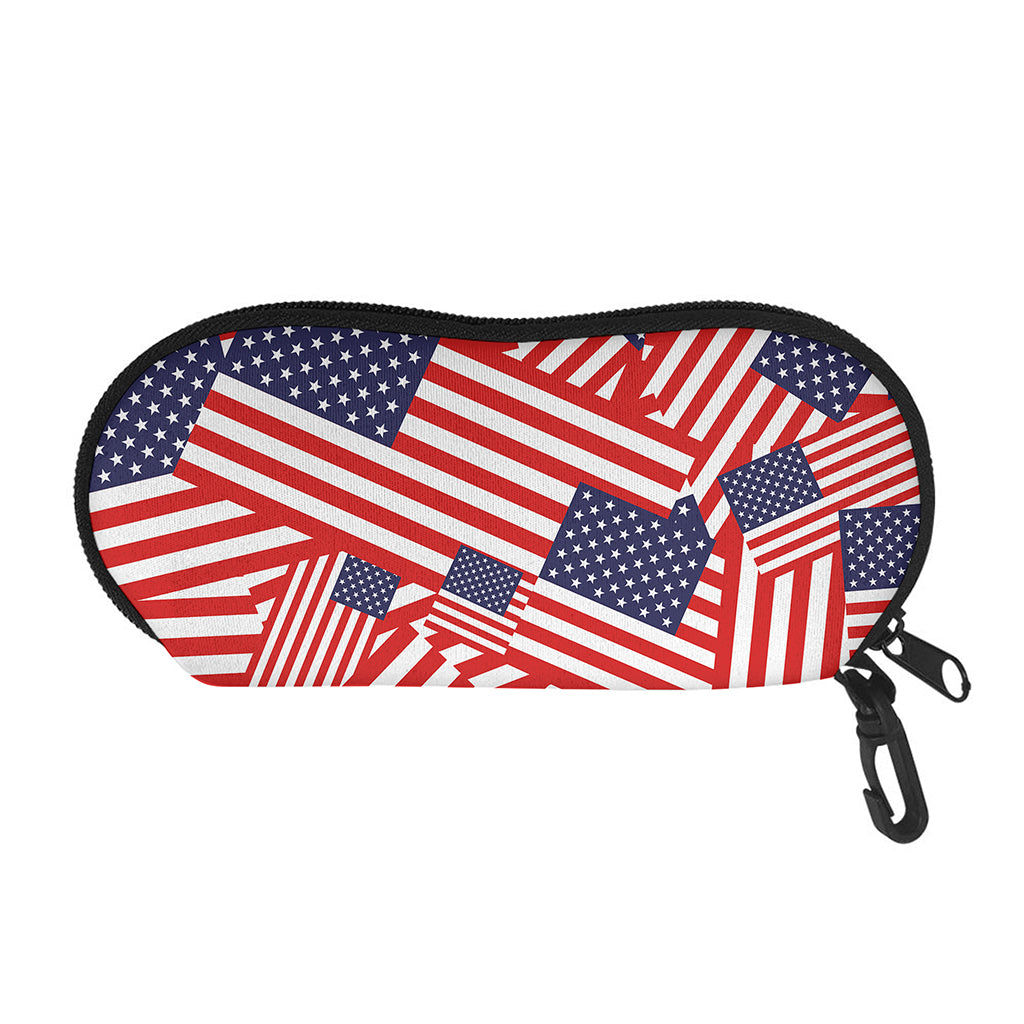 Independence Day USA Flag Pattern Print Glasses Case