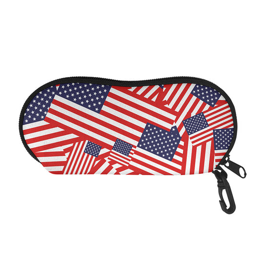 Independence Day USA Flag Pattern Print Glasses Case