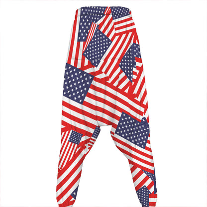 Independence Day USA Flag Pattern Print Hammer Pants