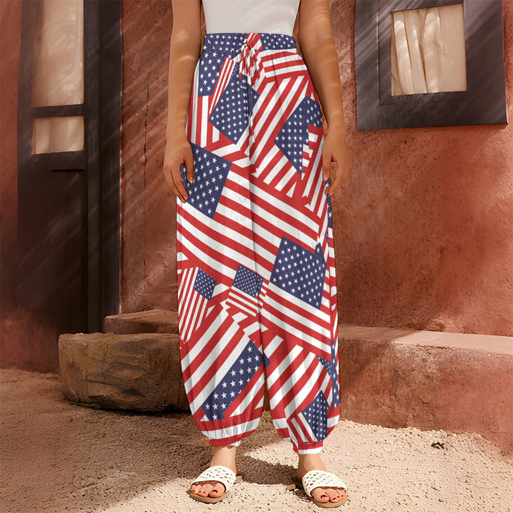 Independence Day USA Flag Pattern Print Harem Pants