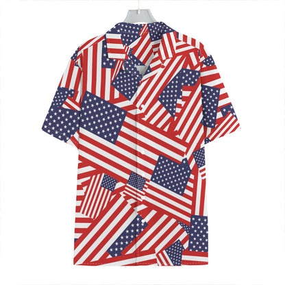 Independence Day USA Flag Pattern Print Hawaiian Shirt