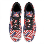 Independence Day USA Flag Pattern Print High Top Leather Sneakers