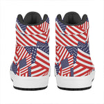 Independence Day USA Flag Pattern Print High Top Leather Sneakers