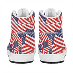 Independence Day USA Flag Pattern Print High Top Leather Sneakers