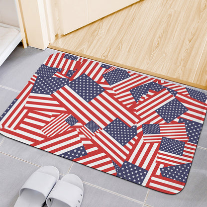 Independence Day USA Flag Pattern Print Indoor Door Mat