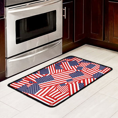 Independence Day USA Flag Pattern Print Kitchen Mat