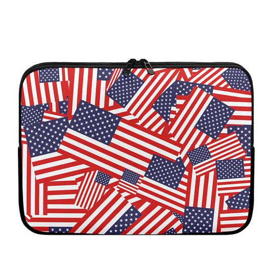 Independence Day USA Flag Pattern Print Laptop Sleeve