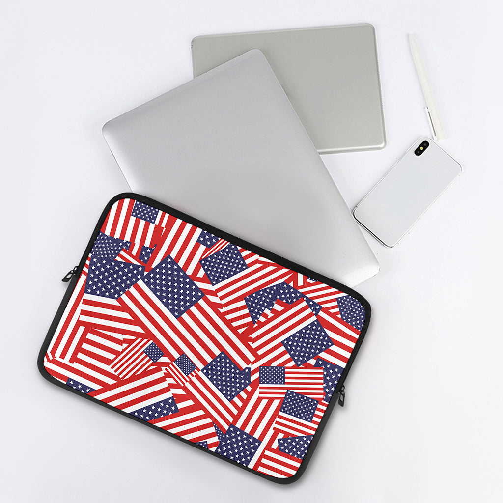 Independence Day USA Flag Pattern Print Laptop Sleeve